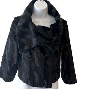 Live a Little Black Faux Fur Jacket Small